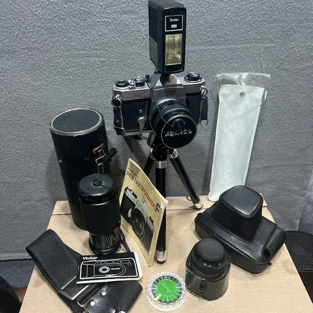 Vintage Honeywell Pentax Spotmatic F 35mm SLR Film Bundle READ